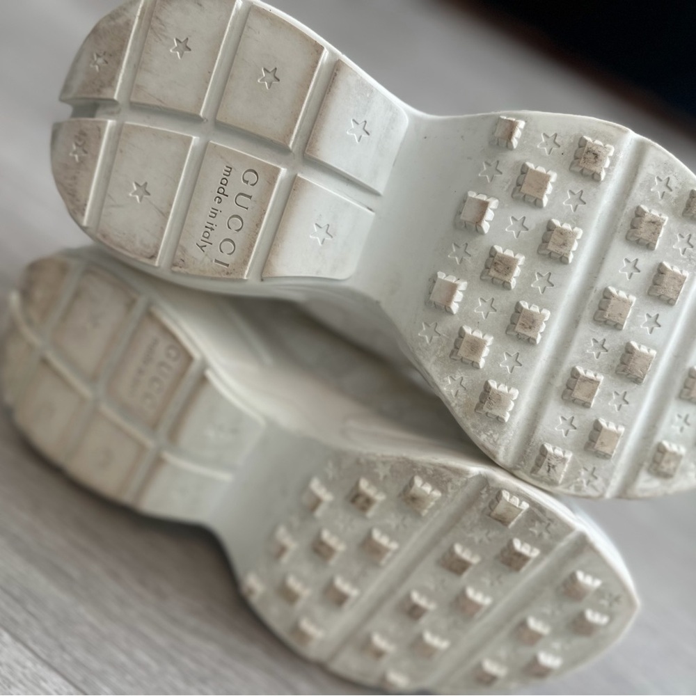 GUCCI SNEAKER- white GG Lace-Up Sneakers - Picture 7 of 10
